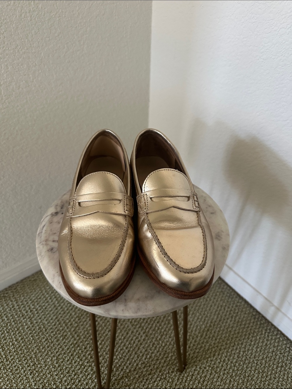 J. Crew Gold Women's Penny Loafers